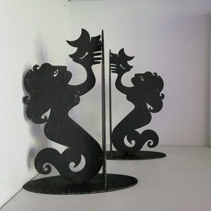 Vintage 1990s Starbucks Silhouette Siren Mermaid Bookends